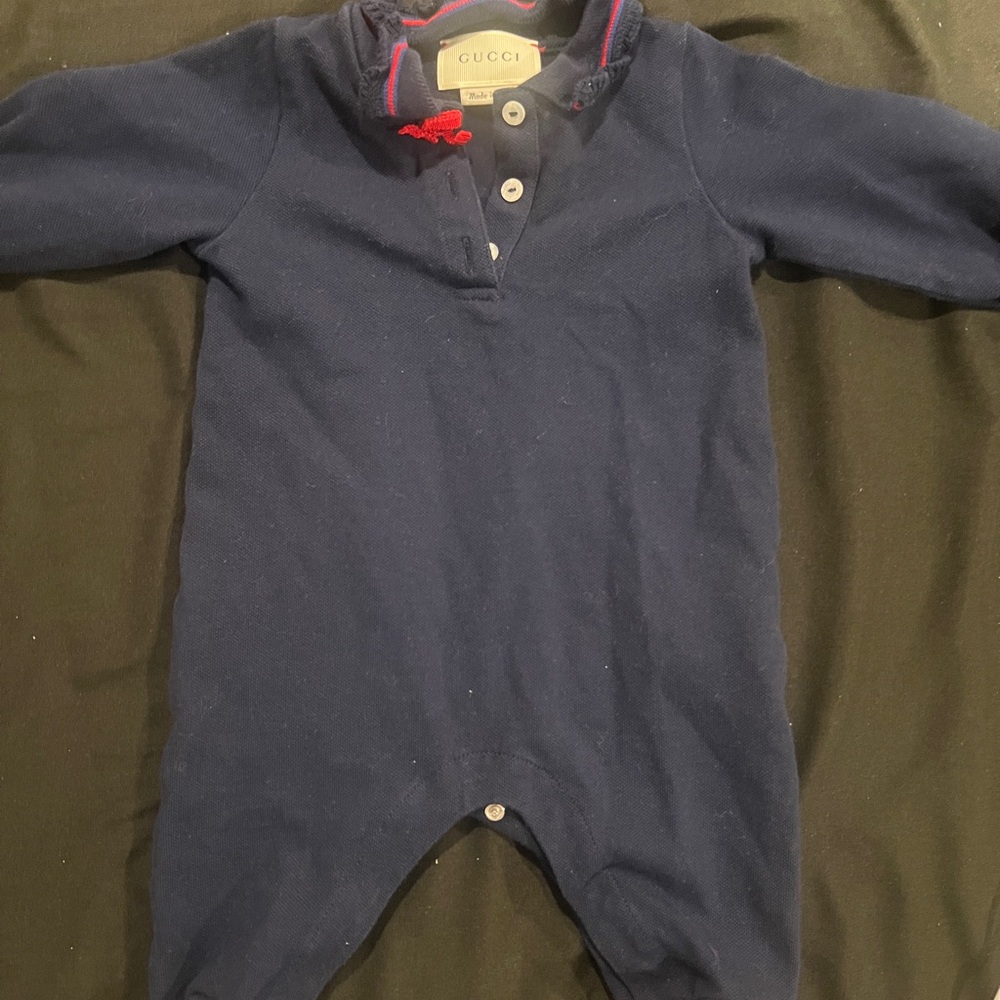 Gucci Blue Footies One Piece